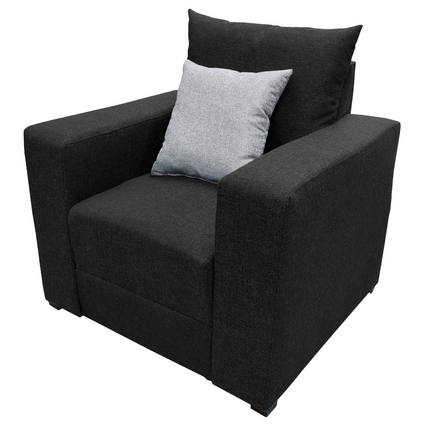 Sillon El Bazar Store Miami Lino Negro 1 Plaza, Modular, Moderno, Sala