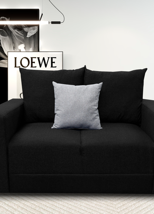 Love seat El Bazar Store Miami Lino negro 2 plazas, Modular, Moderno, Sala