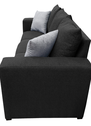 Sofa El Bazar Store Miami Lino Negro 3 Plazas, Modular, Moderno, Sala