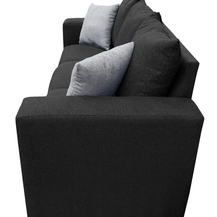 Sofa El Bazar Store Miami Lino Negro 3 Plazas, Modular, Moderno, Sala