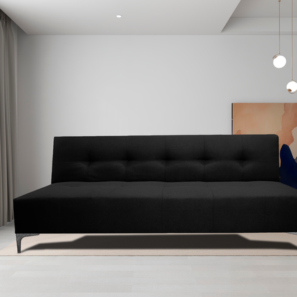 Sofá Cama Reclinable Vegas Lino Negro Futon 3 Posiciones, El Bazar Store
