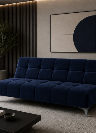 Sofá Cama Reclinable El Bazar Store New York Terciopelo Azul Marino Futón 3 posiciones