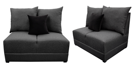 Sala Modular El Bazar Store Noruega 2-2 Gris Oxford Lino nacional 2 Love seat