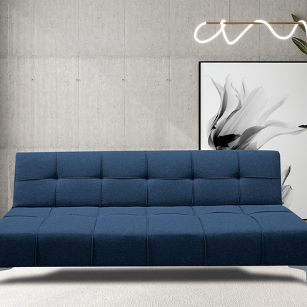 Sofá Cama Reclinable New York Lino Azul Marino Futon 3 Posiciones, El Bazar Store