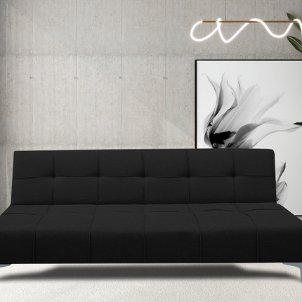 Sofá Cama Reclinable New York Lino Negro Futon 3 Posiciones, El Bazar Store