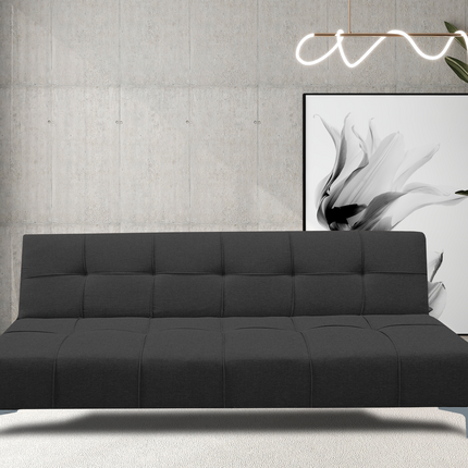 Sofá Cama Reclinable New York Lino Gris Oxford Futon 3 Posiciones, El Bazar Store