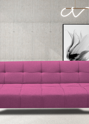 Sofá Cama Reclinable New York Lino Rosa Futon 3 Posiciones, El Bazar Store