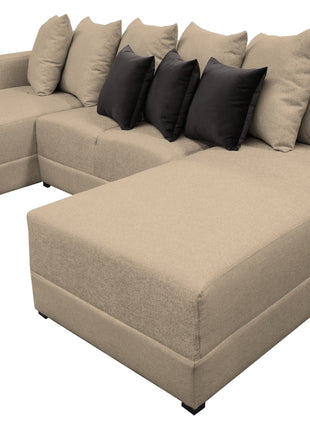Sala Esquinera Modular en U El Bazar Store Oslo Lino Gris Plata 160x290x160 cm 3 Piezas