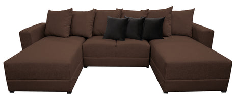 Sala Esquinera Modular en U El Bazar Store Oslo Lino Chocolate 160x290x160 cm 3 Piezas