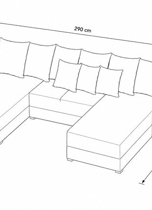 Sala Esquinera Modular en U El Bazar Store Oslo Lino Gris Plata 160x290x160 cm 3 Piezas