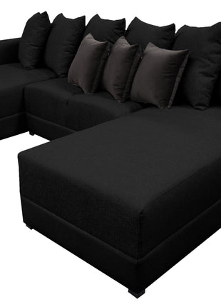 Sala Esquinera Modular en U El Bazar Store Oslo Lino Gris Plata 160x290x160 cm 3 Piezas