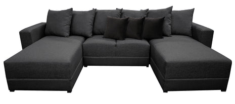 Sala Esquinera Modular en U El Bazar Store Oslo Lino Gris Oxford 160x290x160 cm 3 Piezas