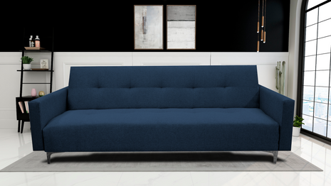 Sofa Cama Paris Lino Azul Marino, Brazos plegables, El Bazar Store, Futon 3 posiciones