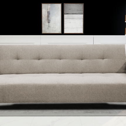 Sofa Cama Paris Lino Beige, Brazos plegables, El Bazar Store, Futon 3 posiciones