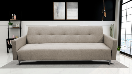 Sofa Cama Paris Lino Beige, Brazos plegables, El Bazar Store, Futon 3 posiciones