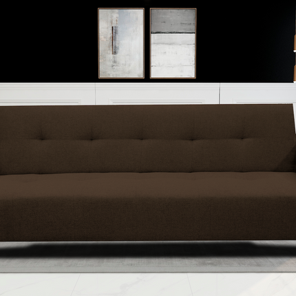 Sofa Cama Paris Lino Chocolate, Brazos plegables, El Bazar Store, Futon 3 posiciones
