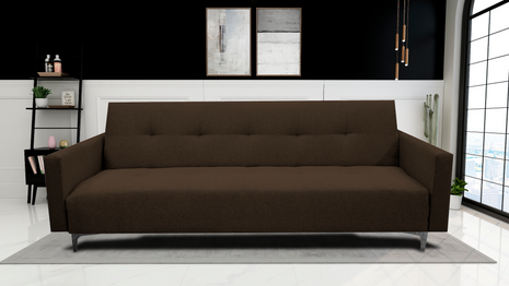 Sofa Cama Paris Lino Chocolate, Brazos plegables, El Bazar Store, Futon 3 posiciones