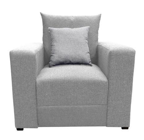 Sillon El Bazar Store Miami Lino Gris Plata 1 Plaza, Modular, Moderno, Sala
