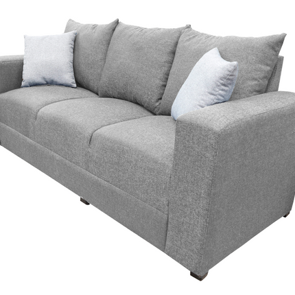 Sofa El Bazar Store Miami Lino Gris Plata 3 Plazas, Modular, Moderno, Sala