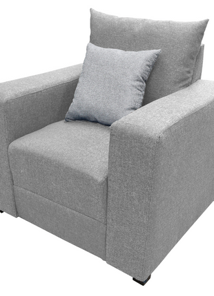 Sillon El Bazar Store Miami Lino Gris Plata 1 Plaza, Modular, Moderno, Sala