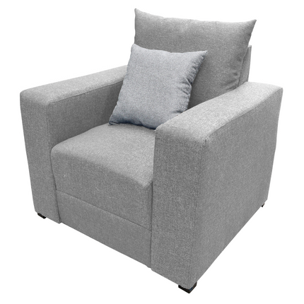 Sillon El Bazar Store Miami Lino Gris Plata 1 Plaza, Modular, Moderno, Sala
