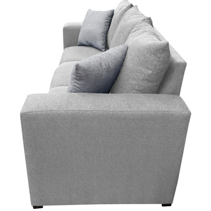 Sofa El Bazar Store Miami Lino Gris Plata 3 Plazas, Modular, Moderno, Sala