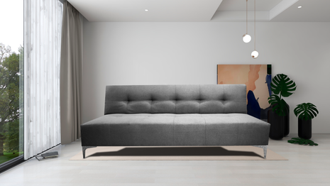 Sofá Cama Reclinable Vegas Lino Plata Futon 3 Posiciones, El Bazar Store