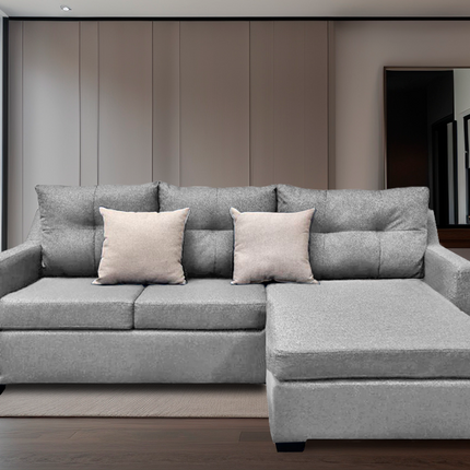 Sala Esquinera El Bazar Store Hermes Gris plata 225x165 cm, Lado Izquierdo y derecho, Lino nacional