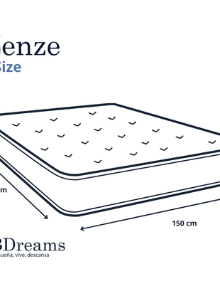 Colchón EBDreams Zenze Firme Blanco 5 tecnologías Memory Foam Fresh Gel Hecho en México