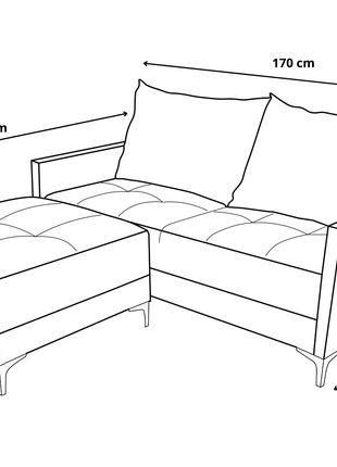 Sala Esquinera Modular El Bazar Store Montana 170x155 cm, Tela Lino nacional Love seat y taburete