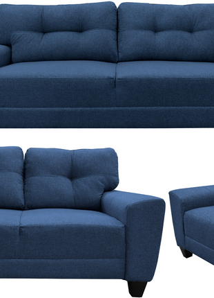 Sala Modular 3-2-1 El Bazar Store Sidney Azul marino, Sofa, Love seat y sillon