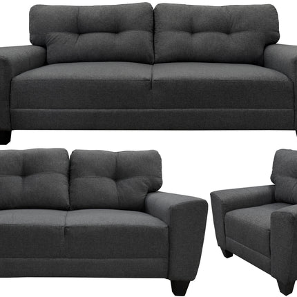 Sala Modular 3-2-1 El Bazar Store Sidney Gris oxford, Sofa, Love seat y sillon