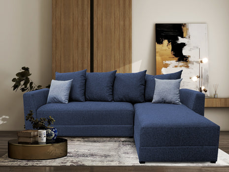 Sala Esquinera Samso Lino Azul Marino- 240x180 cm, El Bazar Store