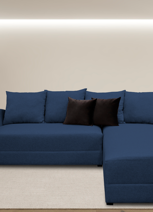 Sala Esquinera Samso Lino Azul Marino- 240x180 cm, El Bazar Store