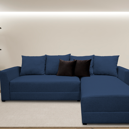 Sala Esquinera Samso Lino Azul Marino- 240x180 cm, El Bazar Store
