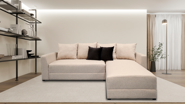 Sala Esquinera Samso Lino Beige- 240x180 cm, El Bazar Store