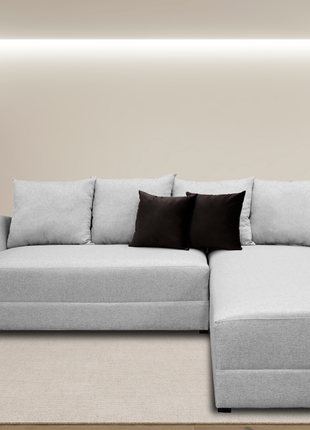 Sala Esquinera Samso Lino Gris plata- 240x180 cm, El Bazar Store