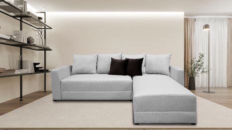 Sala Esquinera Samso Lino Gris plata- 240x180 cm, El Bazar Store