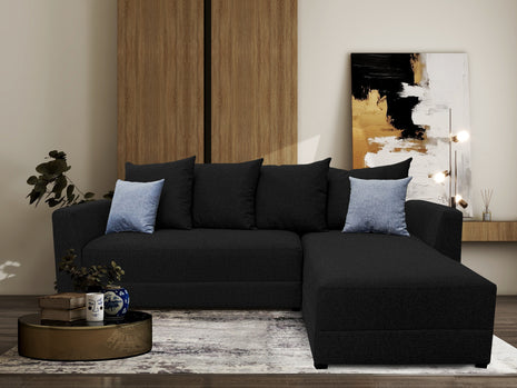 Sala Esquinera Samso Lino Negro 240x180 cm, El Bazar Store