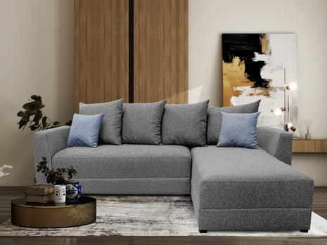 Sala Esquinera Samso Lino Gris plata- 240x180 cm, El Bazar Store