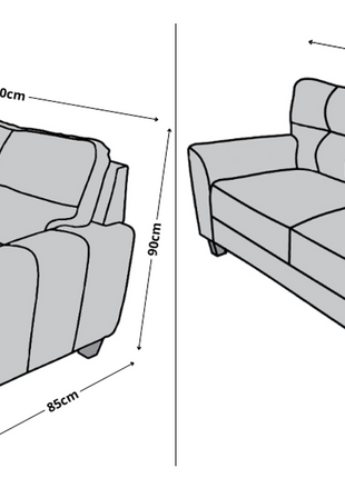 Sala Modular 3-2 El Bazar Store Sidney Lino nacional Gris Oxford Sofá Love seat