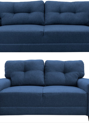 Sala Modular 3-2 El Bazar Store Sidney Lino nacional Azul Marino Sofá Love seat