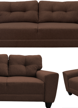 Sala Modular 3-2-1 El Bazar Store Sidney Chocolate, Sofa, Love seat y sillon