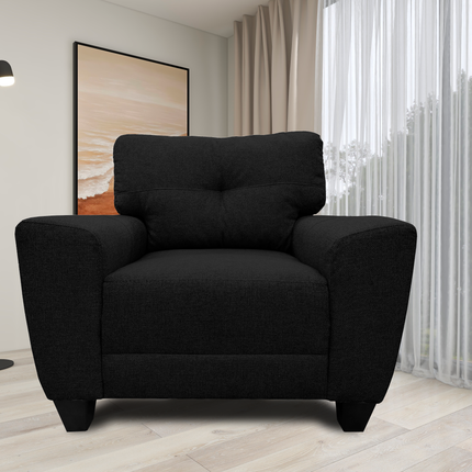 Sillon El Bazar Store Sidney Lino Negro 1 plaza, Modular, Moderno, Sala, Ocasional