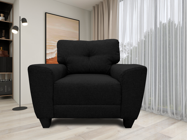 Sillon El Bazar Store Sidney Lino Negro 1 plaza, Modular, Moderno, Sala, Ocasional