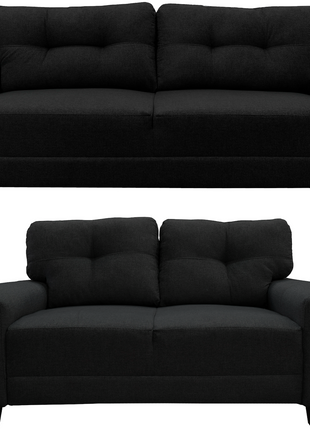 Sala Modular 3-2 El Bazar Store Sidney Lino nacional Negro Sofá Love seat