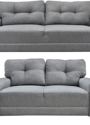 Sala Modular 3-2 El Bazar Store Sidney Lino nacional Gris Plata Sofá Love seat