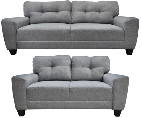 Sala Modular 3-2 El Bazar Store Sidney Lino nacional Gris Plata Sofá Love seat