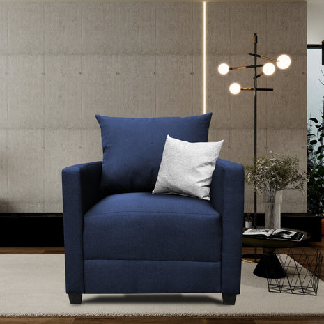 Sillón El Bazar Store Atlanta Lino Azul Marino 1 plaza Modular Moderno