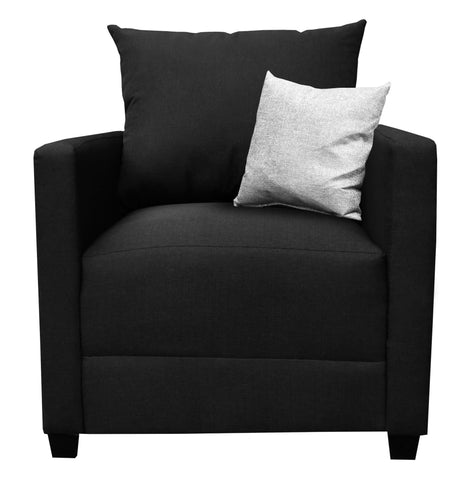 Sillón El Bazar Store Atlanta Lino Negro 1 plaza Modular Moderno